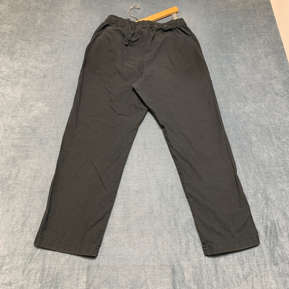 Uniqlo Pants Womens Small Black Cotton Casual Straight Fit Drawstring Waist